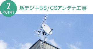 地上デジ＋BS/CSアンテナ工事