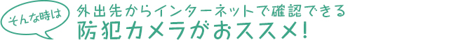 そんな時は外出先からインターネットで確認できる防犯カメラがおススメ！